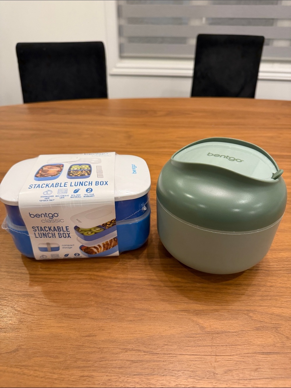 Bentgo Classic Stackable Lunch Box and Green Salad Jar - 2-Piece Set